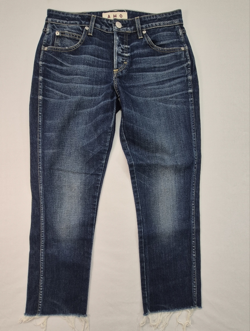 AMO Denim Wash 010 Tom Boy  Jeans in True Blue Women's Size 27